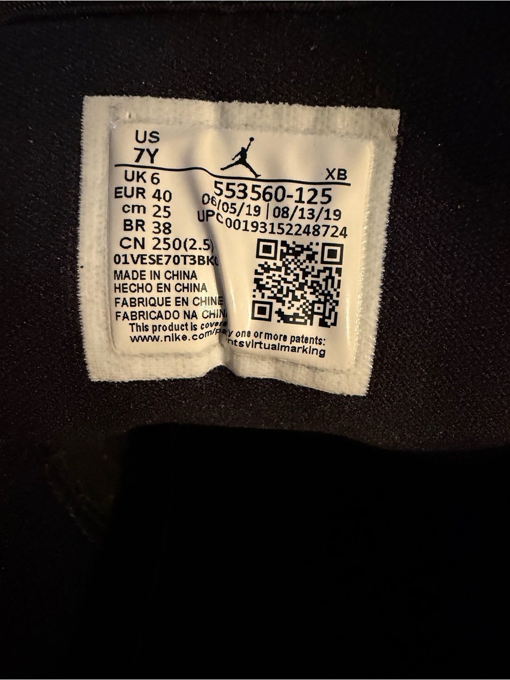 Nike Air Jordan Low-Top Sneakers in Purple, Black & White. Excellent condition! - Picture 3 of 3